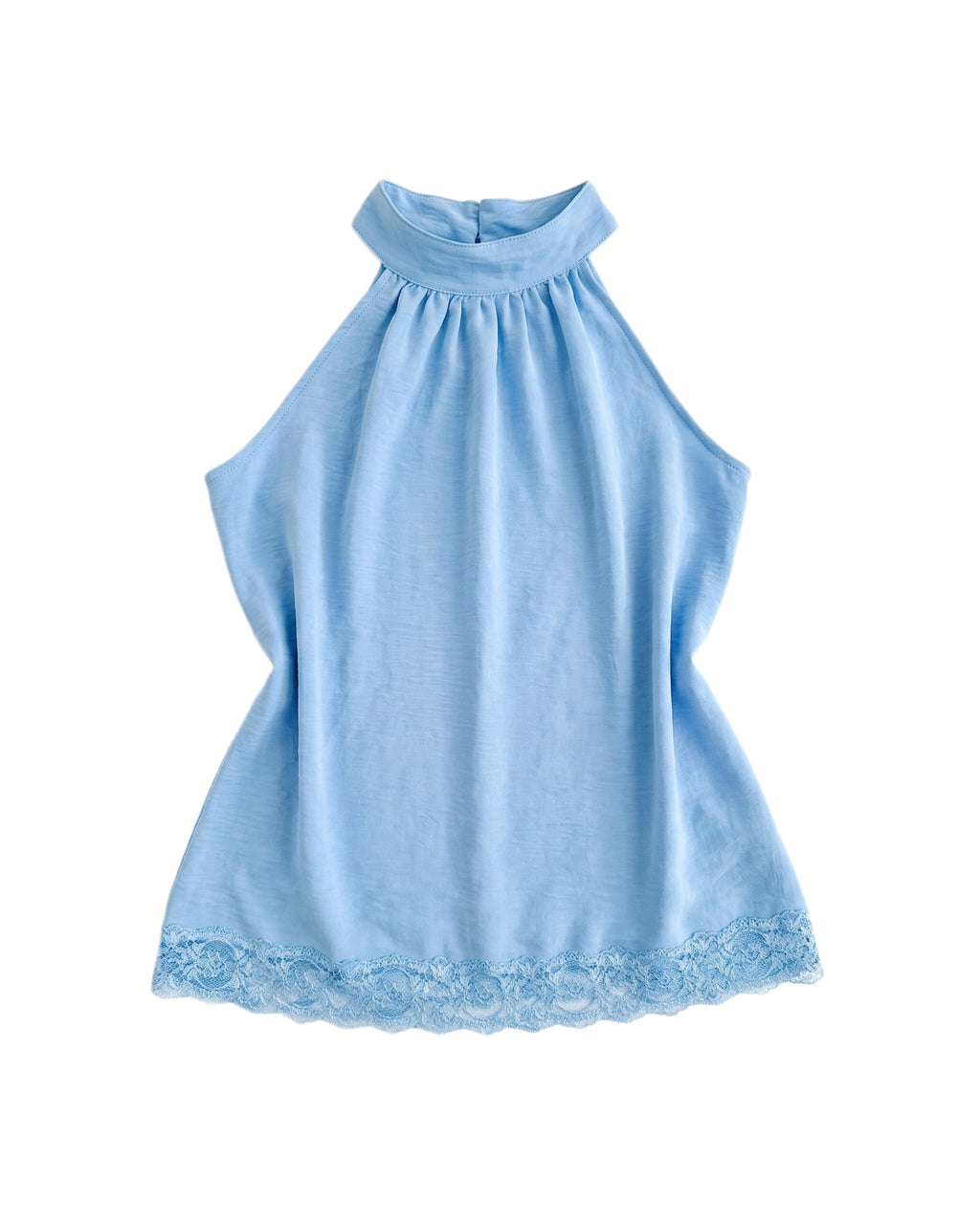 Blusa Halter Satinada Encaje