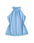 Blusa Halter Satinada Encaje