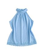Blusa Halter Satinada Encaje