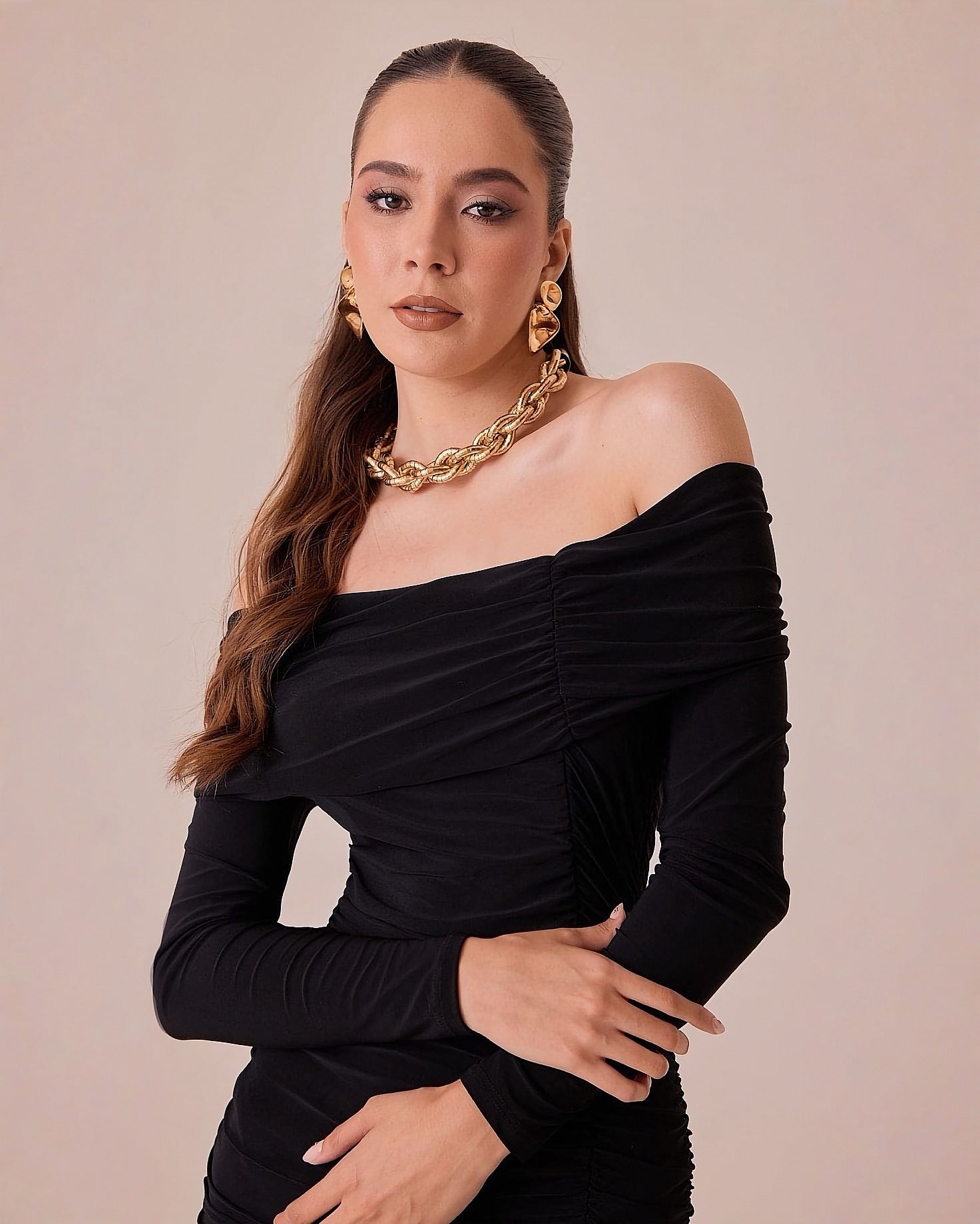 Vestido Largo Elegante de Fiesta Off Shoulder para Mujer - ROXANZ