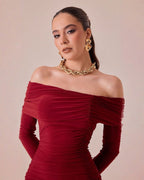 Vestido Largo Elegante de Fiesta Off Shoulder para Mujer - ROXANZ