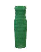 Vestido Midi Ajustado y Fruncido en Colores Sólidos Ideal para Verano