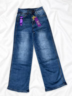 Jeans Wide Leg Mezclilla Azul Oscuro