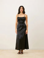 Vestido Satinado Largo Casual