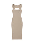 Vestido Midi Elegante para Mujer con Escote Corazón y Abertura Lateral