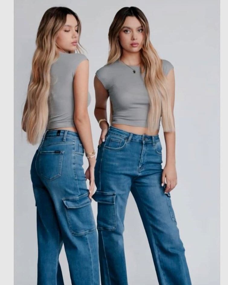Jeans Cargo Wide Leg