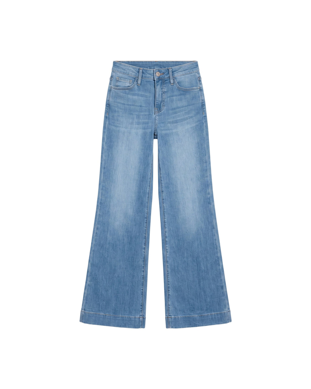 Jeans Flare Mezclilla Azul Claro Tiro Alto