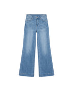Jeans Flare Mezclilla Azul Claro Tiro Alto