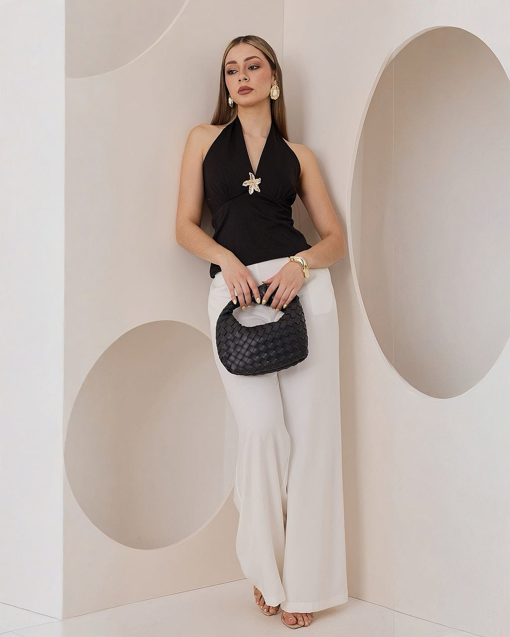 Top Acanalado Cuello Halter