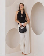 Top Acanalado Cuello Halter