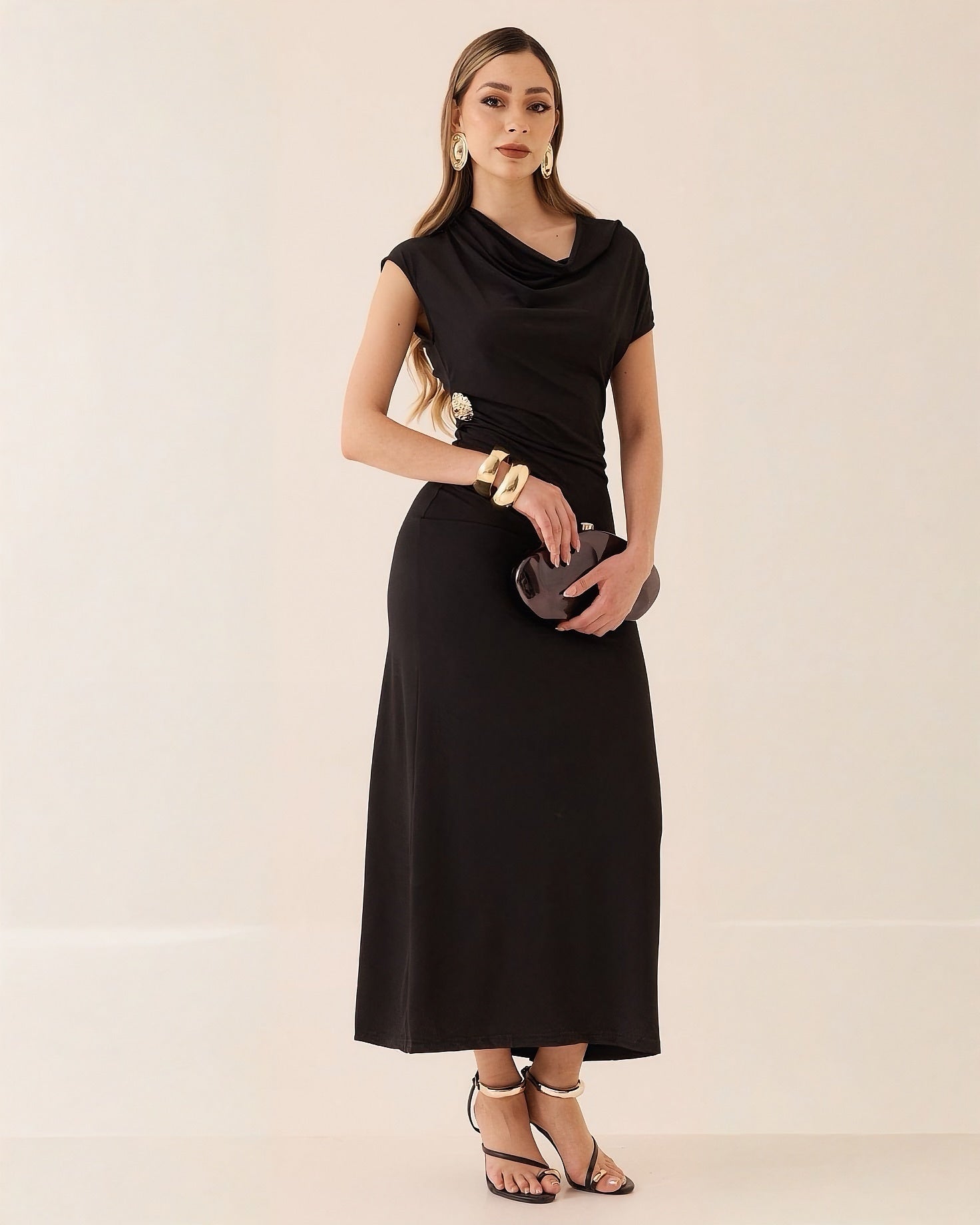 Vestido Cuello Caído Casual