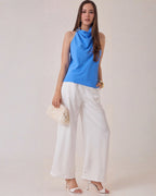 Top Halter Drapeado Elegante