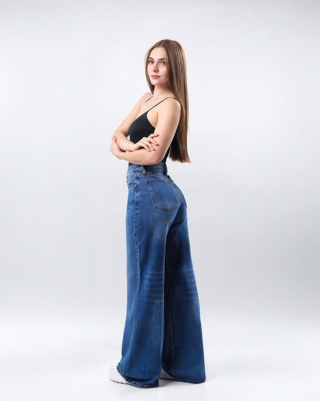 Jeans Wide Leg Mezclilla