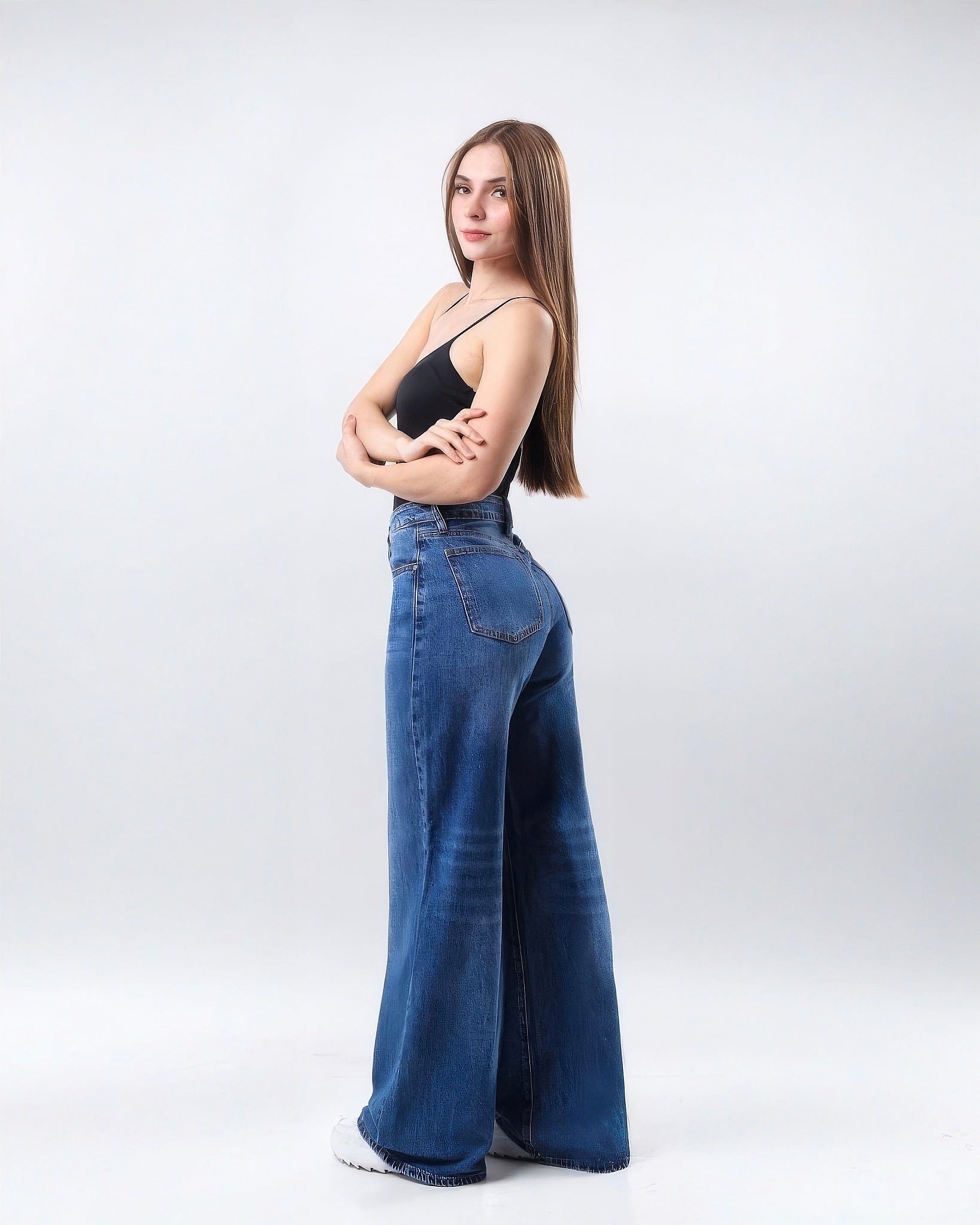 Jeans Wide Leg Mezclilla