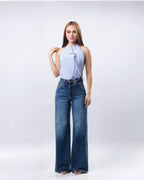 Jeans Palazzo Mezclilla Azul Oscuro