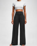 Pantalón Wide Leg Negro Cintura Alta
