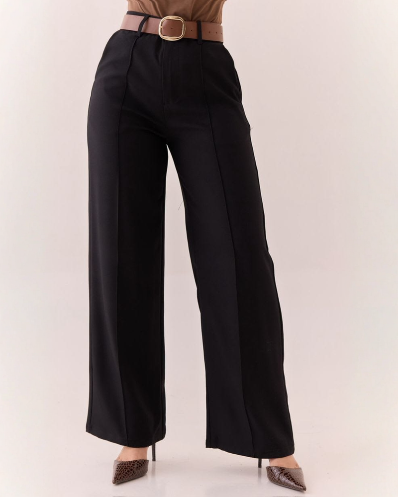 Pantalón Vestir Wide Leg L/XL Negro