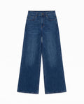 Jeans Wide Leg Mezclilla Azul Oscuro Cinturón