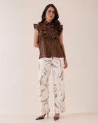 Blusa Manga Ruffles Abotonada