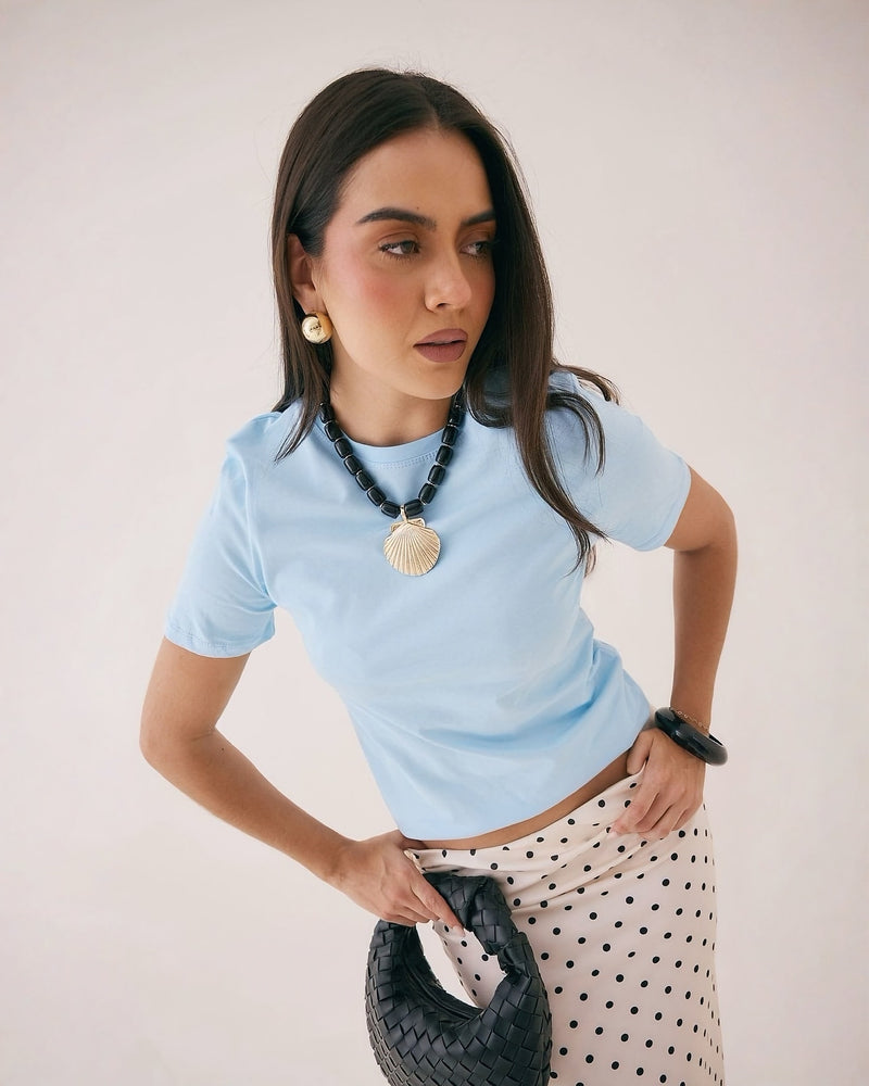 Playera Manga Corta Básica UNITALLA Azul Cielo