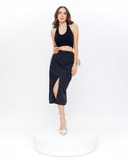 Falda Cargo Midi Con Bolsillos Funcionales Estilo Urbano - Roxanz