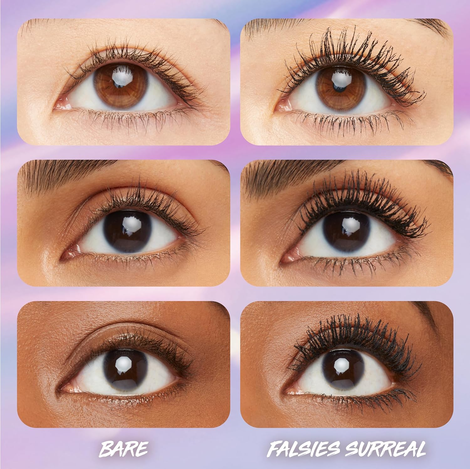 Maybelline The Falsies Surreal Extensions - Máscara de pestañas a prueba de agua, voluminizadora, alargamiento, maquillaje muy negro, 1 unidad - Roxanz