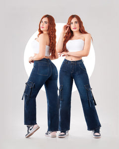 Pantalón Cargo de Mezclilla MF5219 - Roxanz