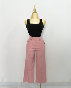 Pantalón Wide Leg con Botones en Cintura - Roxanz